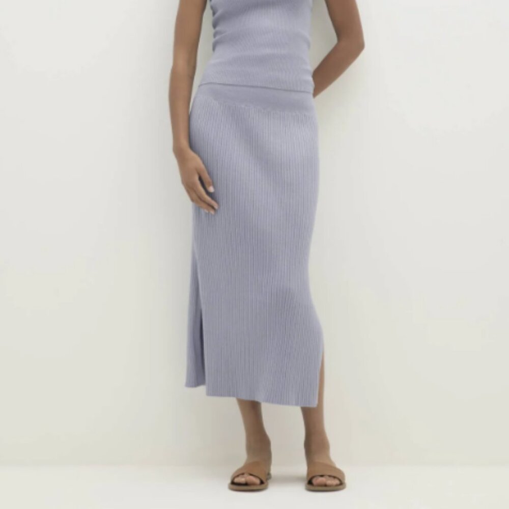 NakedCashmere Aubrie Knit Skirt - Blue Fog